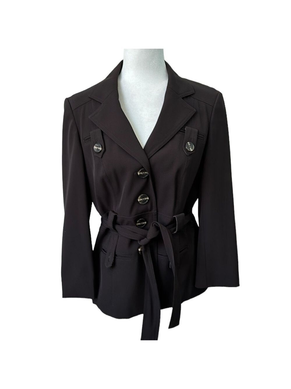 Papaya Belted Chocolate Brown Jacket Blazer Size UK 14 US Med